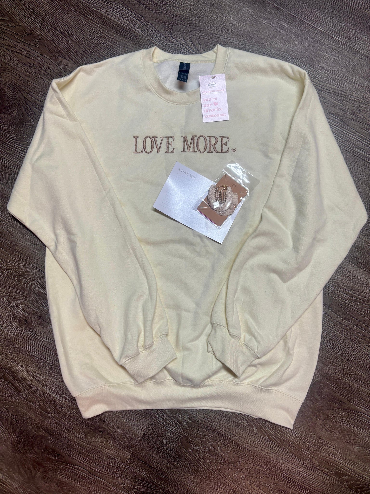 “Love More” Sweatshirt & Fringe Earrings Set ($86 value!)