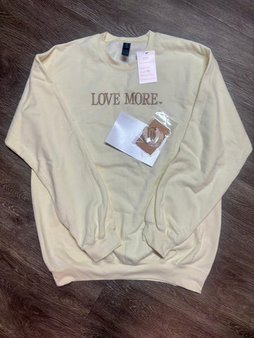 “Love More” Sweatshirt & Fringe Earrings Set ($86 value!)