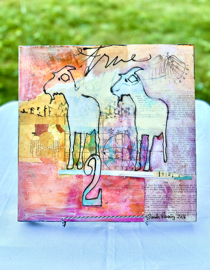 2 True Mixed Media Artwork 12x12