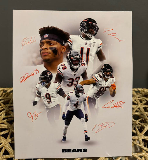 Chicago Bears Laser Autographed Photo