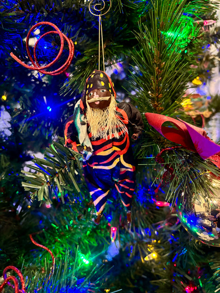 Handmade in Uganda Paper Mache Santa Ornament