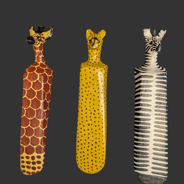 Hand Carved African Safari Animal Wood Door Stop