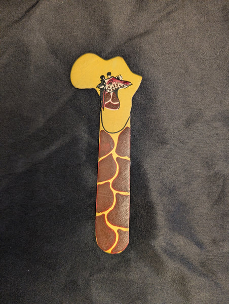 Handpainted African Safari Animal Leather Bookmarks