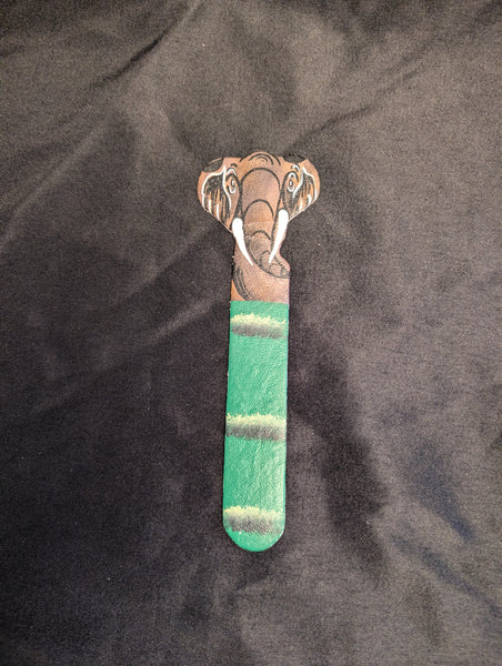 Handpainted African Safari Animal Leather Bookmarks