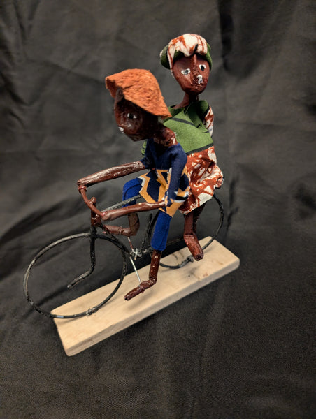Handmade Paper Mache Bicycle African Art Figurine (5 options)