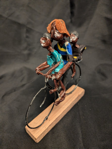 Handmade Paper Mache Bicycle African Art Figurine (5 options)