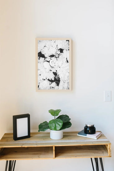 Black and White Floral Magnet Board