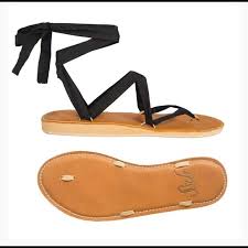 Sseko Leather Ribbon Sandals Size 5 ($48 value)