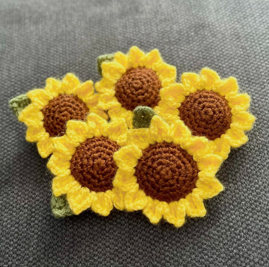 Hand-Crocheted Sunflower Keychains