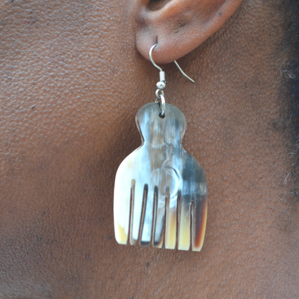 Handmade Ankole Cow Horn Earrings - Many Designs to Choose From!