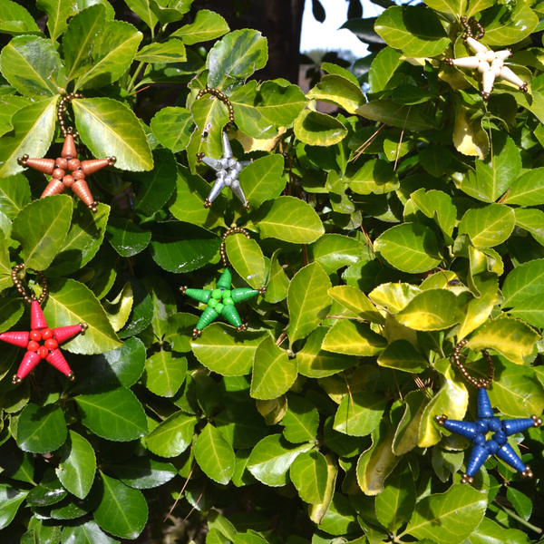 Handmade Ugandan Paper Bead Mini Star Ornament (6 Colors)