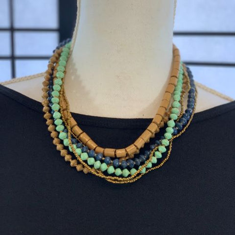 Handmade Paper Bead Necklace (2 Color Options)