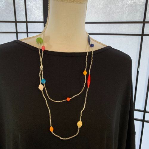 Ugandan Paper and Seed Bead Necklace