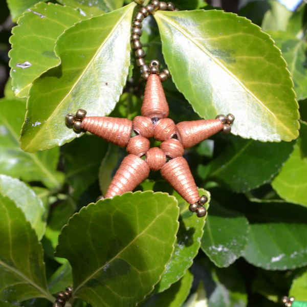 Handmade Ugandan Paper Bead Mini Star Ornament (6 Colors)