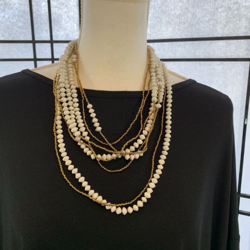 Handmade 8-strand Ugandan Paper Bead Necklace (Multiple Colors Available)