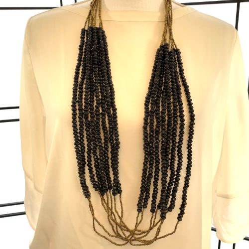 Handmade Ugandan Paper and Seed Bead Necklace (2 color options)