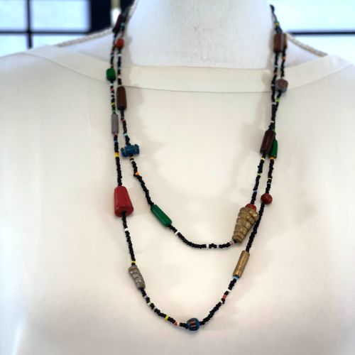 Clay and Seed Bead Necklace Handmade in Uganda (5 color options)