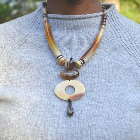 Handmade Ankole Cow Horn Necklace