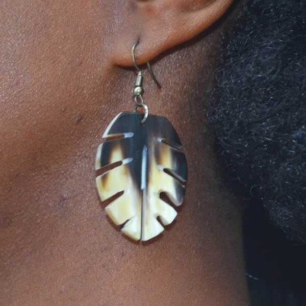 Handmade Ankole Cow Horn Earrings - Many Designs to Choose From!