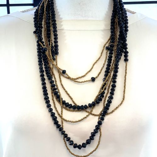 Handmade 8-strand Ugandan Paper Bead Necklace (Multiple Colors Available)