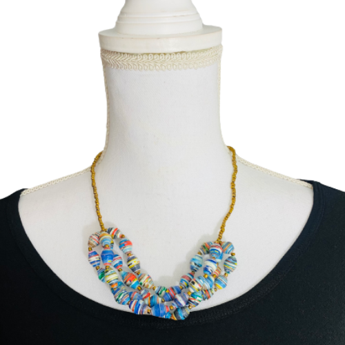 Handmade in Uganda Paper Bead Necklace