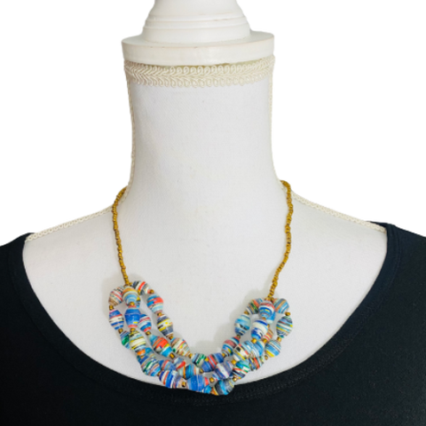 Handmade in Uganda Paper Bead Necklace