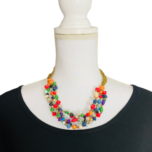 Handmade in Uganda Multicolor Paper Bead Necklace