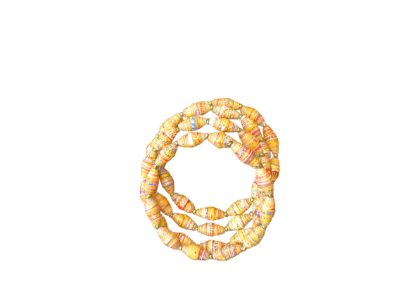 Handmade Ugandan Paper Bead Wrap Bracelet (Multiple Color Options)