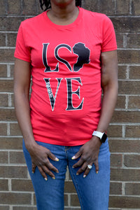 Red LOVE Fitted Tee (Junior's Sizing)