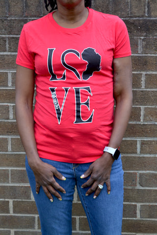Red LOVE Fitted Tee (Junior's Sizing)