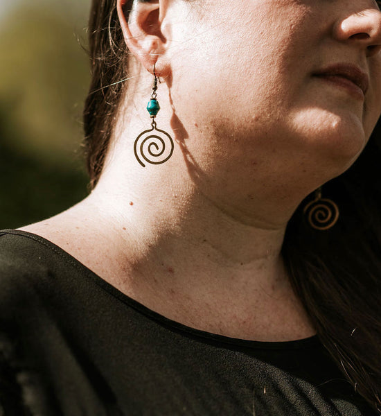 Paper Bead Swirl Earrings (Multiple Color Options)