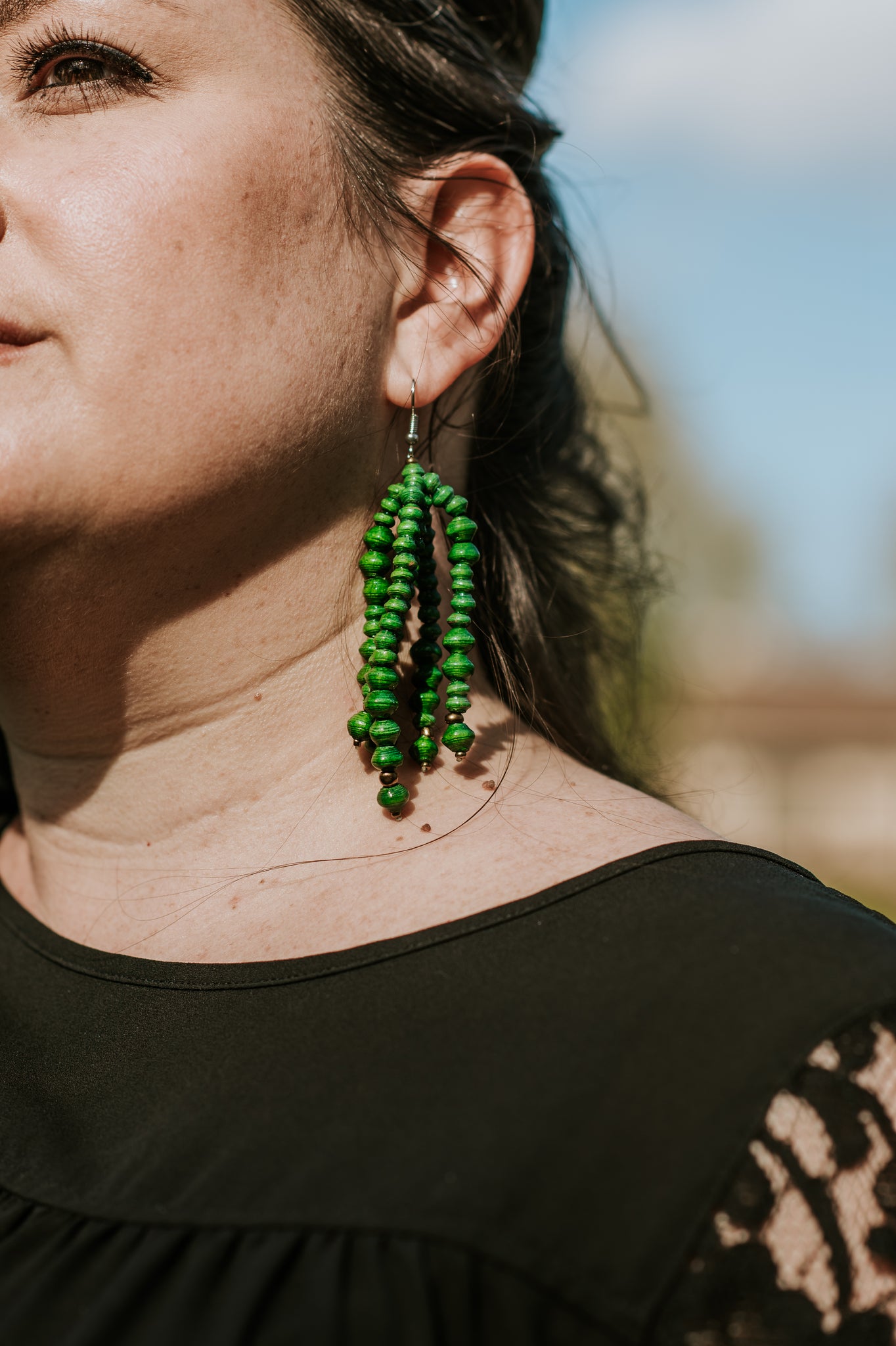 Paper bead earrings hot sale