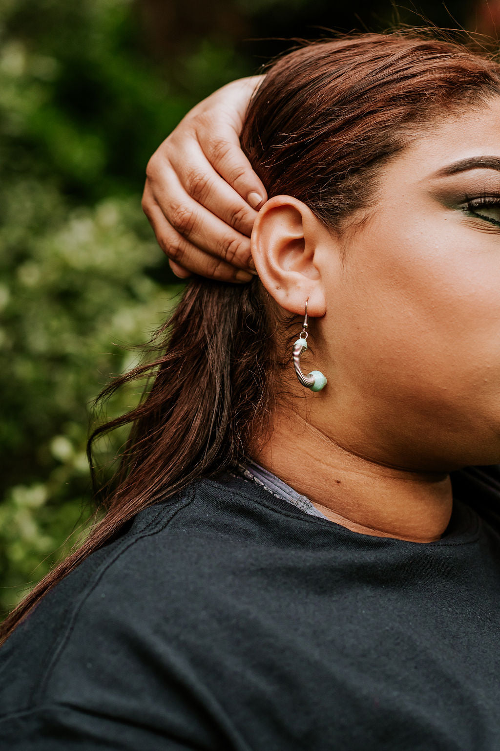 Handmade Ugandan Paper Bead & Metal Earrings