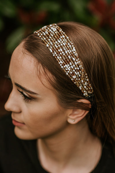 Hand Beaded Headband (Multiple Color Options)