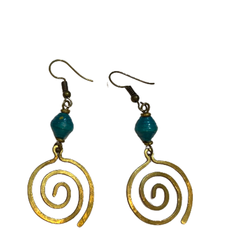 Paper Bead Swirl Earrings (Multiple Color Options)