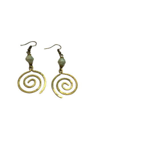 Paper Bead Swirl Earrings (Multiple Color Options)