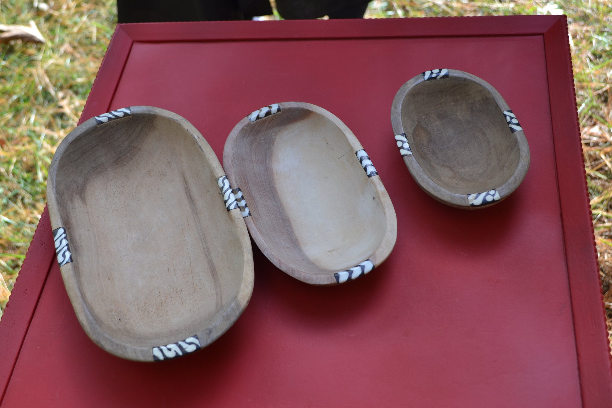 Wood 3-piece Decorative Nesting Bowl Set
