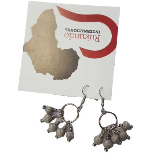 Hoop Earrings with Small Paper Beads (Multiple Color Options)