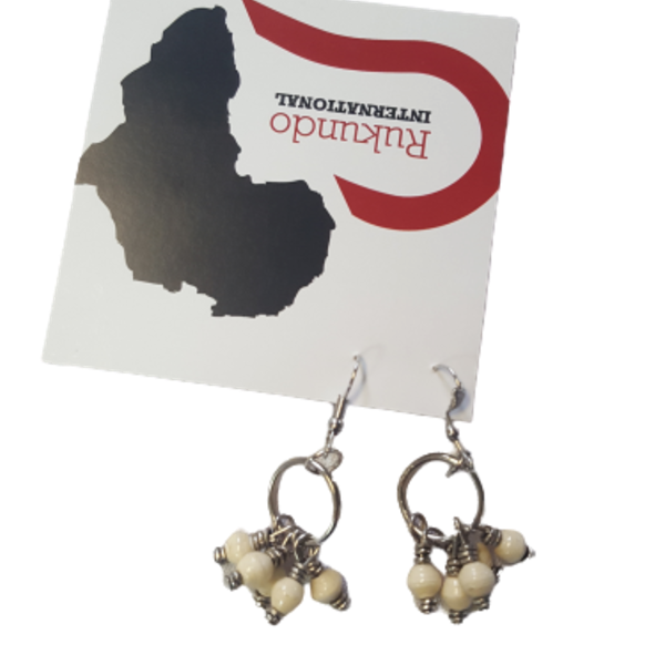 Hoop Earrings with Small Paper Beads (Multiple Color Options)