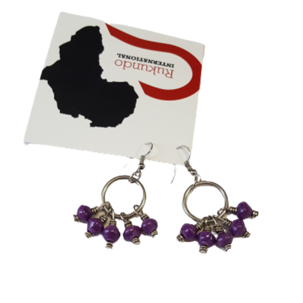 Hoop Earrings with Small Paper Beads (Multiple Color Options)