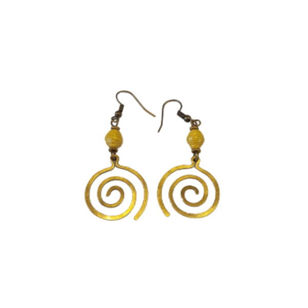 Paper Bead Swirl Earrings (Multiple Color Options)
