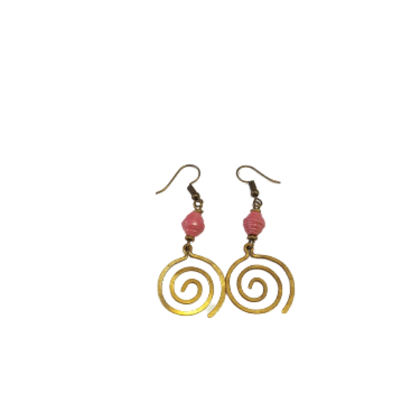 Paper Bead Swirl Earrings (Multiple Color Options)