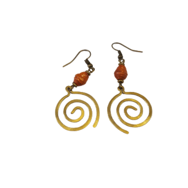 Paper Bead Swirl Earrings (Multiple Color Options)