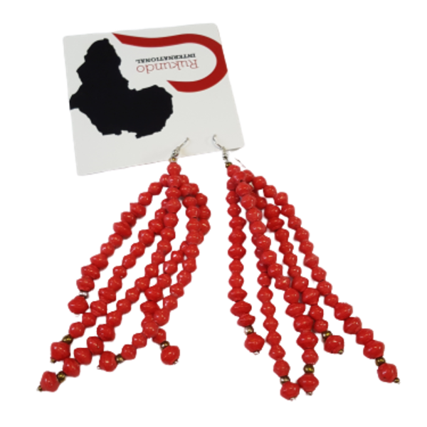 Waterfall Paper Bead Earrings (Choose Color)